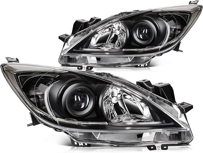 Mazda 3 black housing headlights